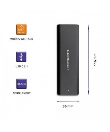 Qoltec 50311 storage drive enclosure SSD enclosure M.2