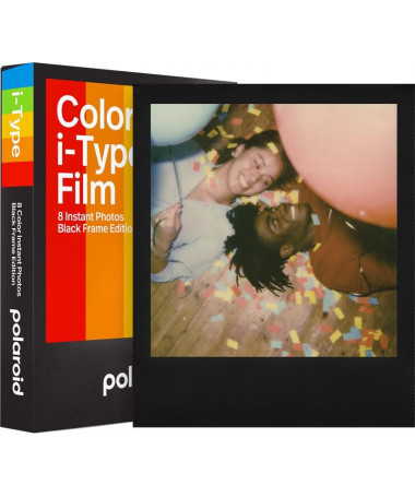 Polaroid color Film I-Type Black Frame Edition camera cartridges.