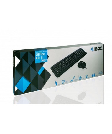 Tastaturë me maus iBox OFFICE KIT II USB QWERTY English E zezë
