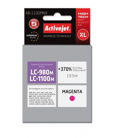 Kertrixh Brother LC1100/LC980M Activejet AB-1100MNX/ 19.5 ml/ magenta