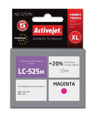 Kertrixh Brother LC525M Activejet AB-525MN/15 ml/ magenta Prints 20% more 