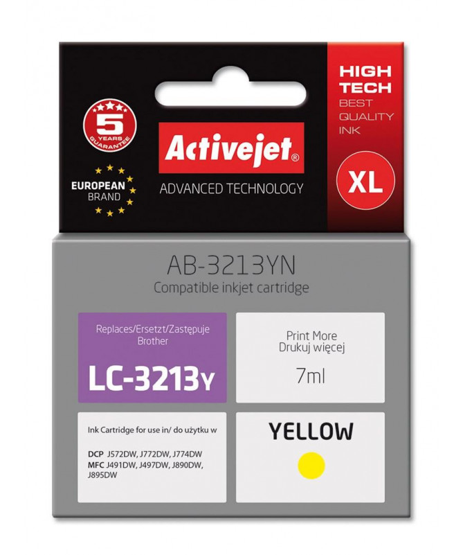 Kertrixh Brother LC3213Y Activejet AB-3213YN/ 7 ml/ e verdhë Kertrixh Brother LC3213Y Activejet AB-3213YN/ 7 ml/ e verdhë
