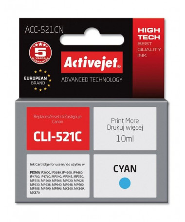 Kertrixh Canon CLI-521C Activejet ACC-521CN/ 10 ml/ cyan