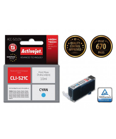 Kertrixh Canon CLI-521C Activejet ACC-521CN/ 10 ml/ cyan