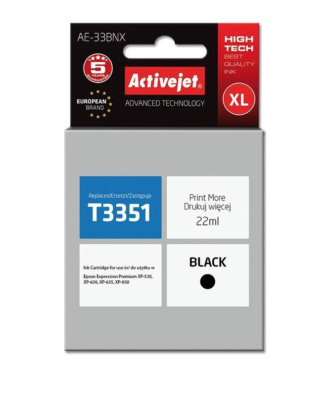Kertrixh Epson 33XL T3351 Activejet AE-33BNX/ 22 ml/ e zezë Kertrixh Epson 33XL T3351 Activejet AE-33BNX/ 22 ml/ e zezë