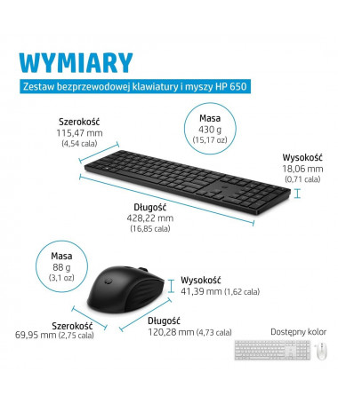 Tastaturë me maus HP 650 Wireless Combo