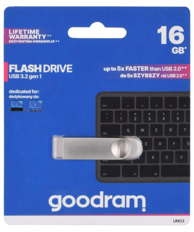 USB flash drive GOODRAM 16GB UNO3 SILVER USB 3.2 Gen 1