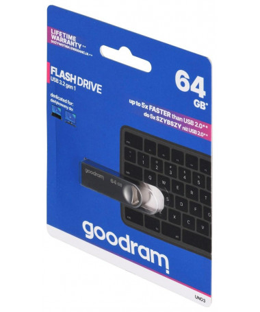 USB flash drive GOODRAM 64GB UNO3 SILVER USB 3.2 Gen 1