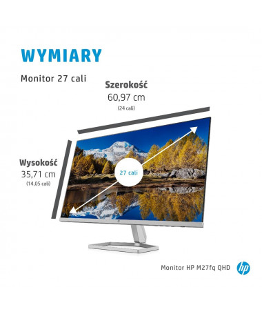 Monitor HP M27fq 68.6 cm (27") 2560 x 1440 pixels Quad HD LED