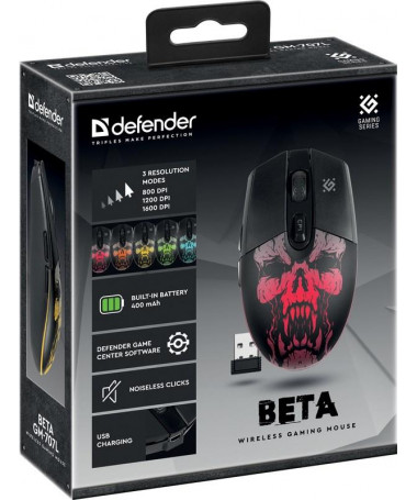 Maus optik Defender Beta GM-707L Right-hand RF Wireless 1600 DPI