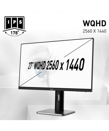 Monitor MSI PRO MP273QP 68.6 cm (27") 2560 x 1440 pixels Wide Quad HD LED