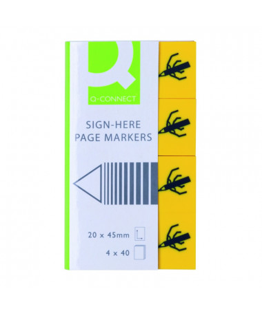 PAGE MARKER 20x45 /4x40 "SIGN HERE" Q-CONNECT