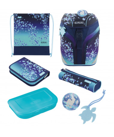 ÇANTË SHKOLLORE ,SOFTLIGHT GREENLINE BLUE ICE, SET 5 copë - HERLITZ