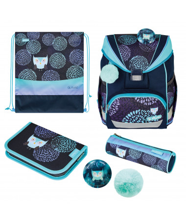 ÇANTË SHKOLLORE, ULTRALIGHT, FLOWER OWL, SET 4 copë - HERLITZ