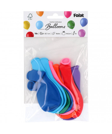 BALONA ME NGJYRA TË NDRYSHME STRIPETASTIC 21cm 1/10 FOLAT