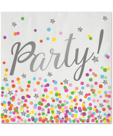SALVETË HAPPY BIRTHDAY CONFETTI PARTY 33X33cm 1/16 FOLAT
