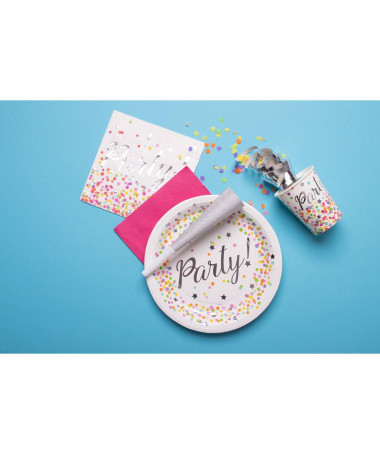 SALVETË HAPPY BIRTHDAY CONFETTI PARTY 33X33cm 1/16 FOLAT