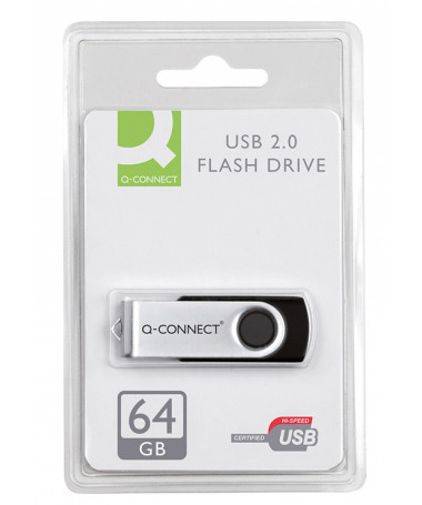 USB MEMORJE 64GB 2.0 SILVER/BLACK Q-CONNECT