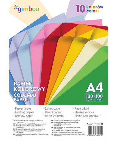 LETËR A4 1/100 MIX COLOURED PAPER GIMBO