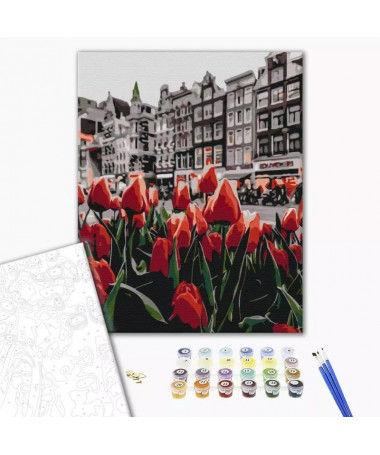 PAINT BY NUMBERS TULIPS AMSTERDAM BRUSHME