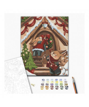 PAINT BY NUMBERS FESTIVE BUNNIES BRUSHME