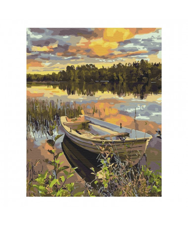 PAINT BY NUMBERS BOAT IN THE FLOODS BRUSHME