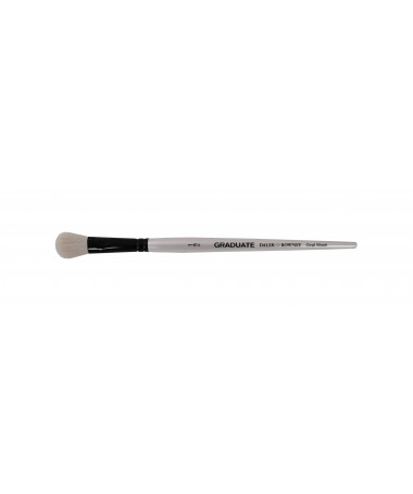 BRUSHË GRADUATE WHITE GOAT OVAL WASH SHORT HANDLE 1/2" DALER ROWNEY