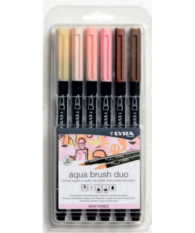 AQUA BRUSH DUO SET SKIN TONES 6pcs LYRA