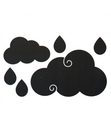 BLACK SHAPED ADHESIVE CHALKBOARDS CLOUDS APLI
