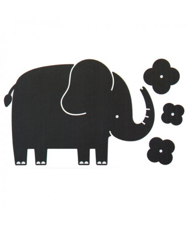 BLACK SHAPED ADHESIVE CHALKBOARDS ELPHANT APLI