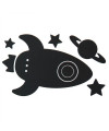 BLACK SHAPED ADHESIVE CHALKBOARDS ROCKET APLI
