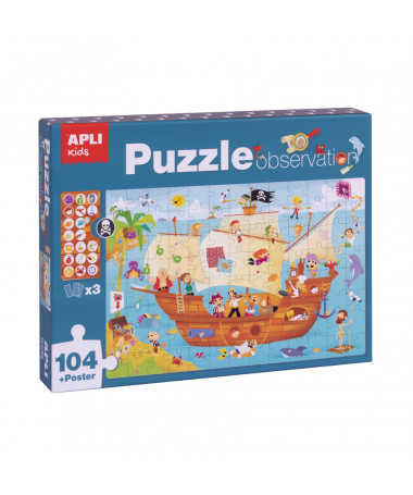 PUZZLE OBSERVATION PIRATE SHIP 1/104 APLI