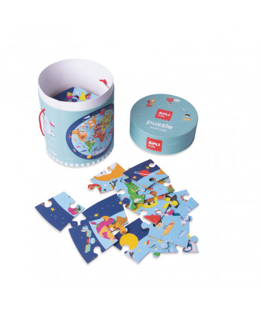 PUZZLE CIRCULAR WORLD MAP 1/48 APLI