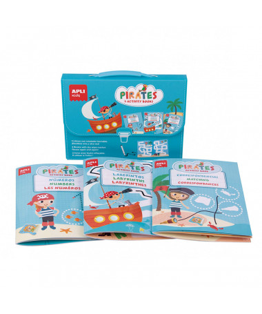 THREE ACTIVITY BOOKS PIRATES APLI