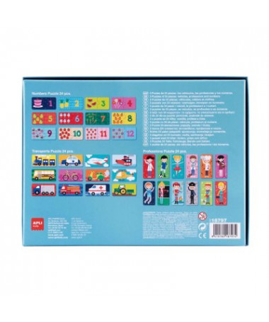 PUZZLE 1/3 TRANSPORT/NUMBERS/PROFESSIONS APLI