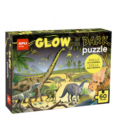 PUZZLE GLOW IN THE DARK DINOSAURS 1/60 APLI