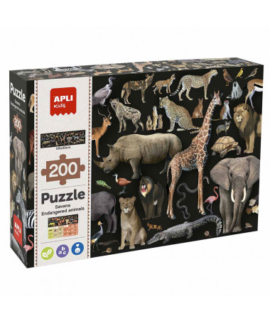 PUZZLE SAVANNAH ENDANGERED ANIMALS 1/200 APLI