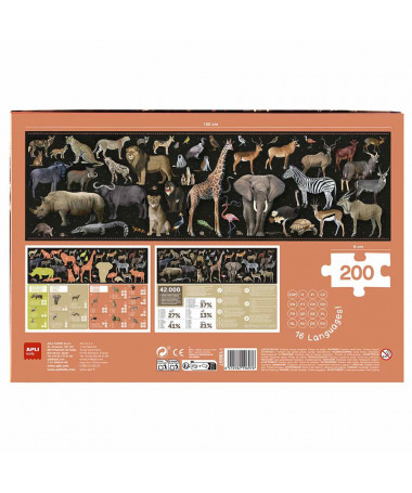 PUZZLE SAVANNAH ENDANGERED ANIMALS 1/200 APLI