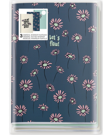 NOTEBOOK A5 1/3 DOTS HAPPY DAISES MIQUELRIUS