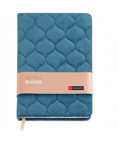 NOTEBOOK A5 DOTTED VELVET BLUE BRITISH BLOOM MIQUELRIUS