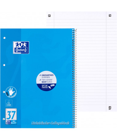 FLETORE A4+ ME SPIRALE, 80fletë, LEFT HANDERS, OPTIK PAPER - OXFORD