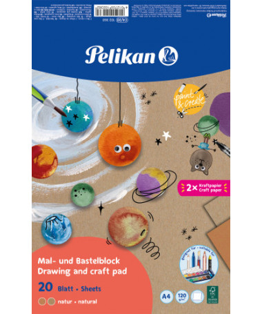 DRAWING&CRAFT PAD NATURE A4 20fl. 120gr PELIKAN