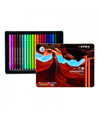 FINELINERS GRADUATE 20 COLOURS 0.5mm LYRA