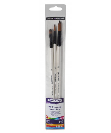 BRUSHA GRADUATE SYNTHETIC LONG HANDLE SET 1/3 DALER ROWNEY