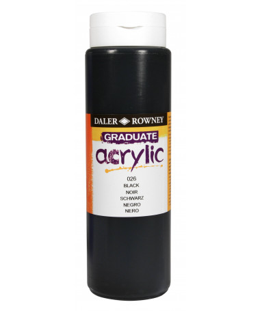 NGJYRË AKRILI GRADUATE 500ml BLACK 026 DALER ROWNEY