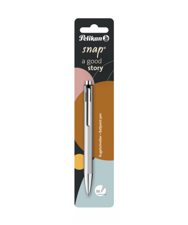LAPS BALLPOINT SNAP METALIC K10, SILVER BLISTER PELIKAN