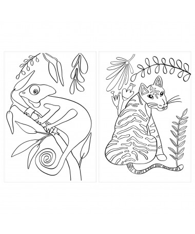 LIBËR PËR NGJYROSJE ME STICKERS KRAFT JUNGLE 32FL NEW PELIKAN