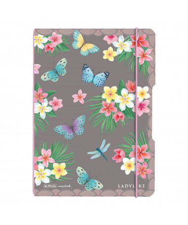 FLETORE A5 my.book FLEXI LADYLIKE BUTTERFLY, 40 fletë, me pika - HERLITZ