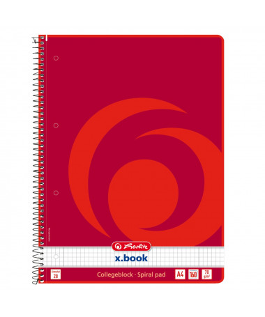 FLETORE A4 ME SPIRALE x.book, 160fletë, katror - HERLITZ