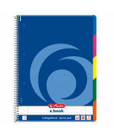 FLETORE A4 ME SPIRALE, x.book, 5 ndarje, 100fletë, me vija - HERLITZ